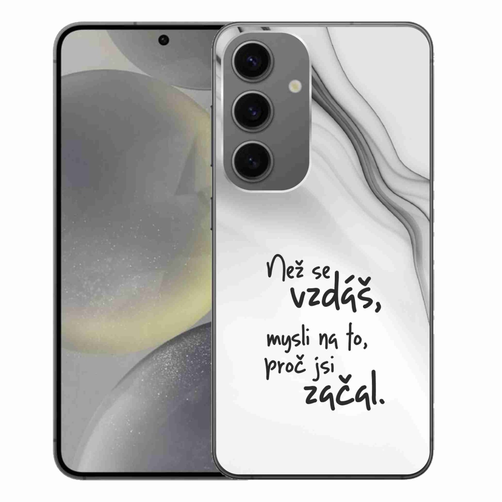 Gélový kryt mmCase na Samsung Galaxy S24+ - citát 2 biele pozadie