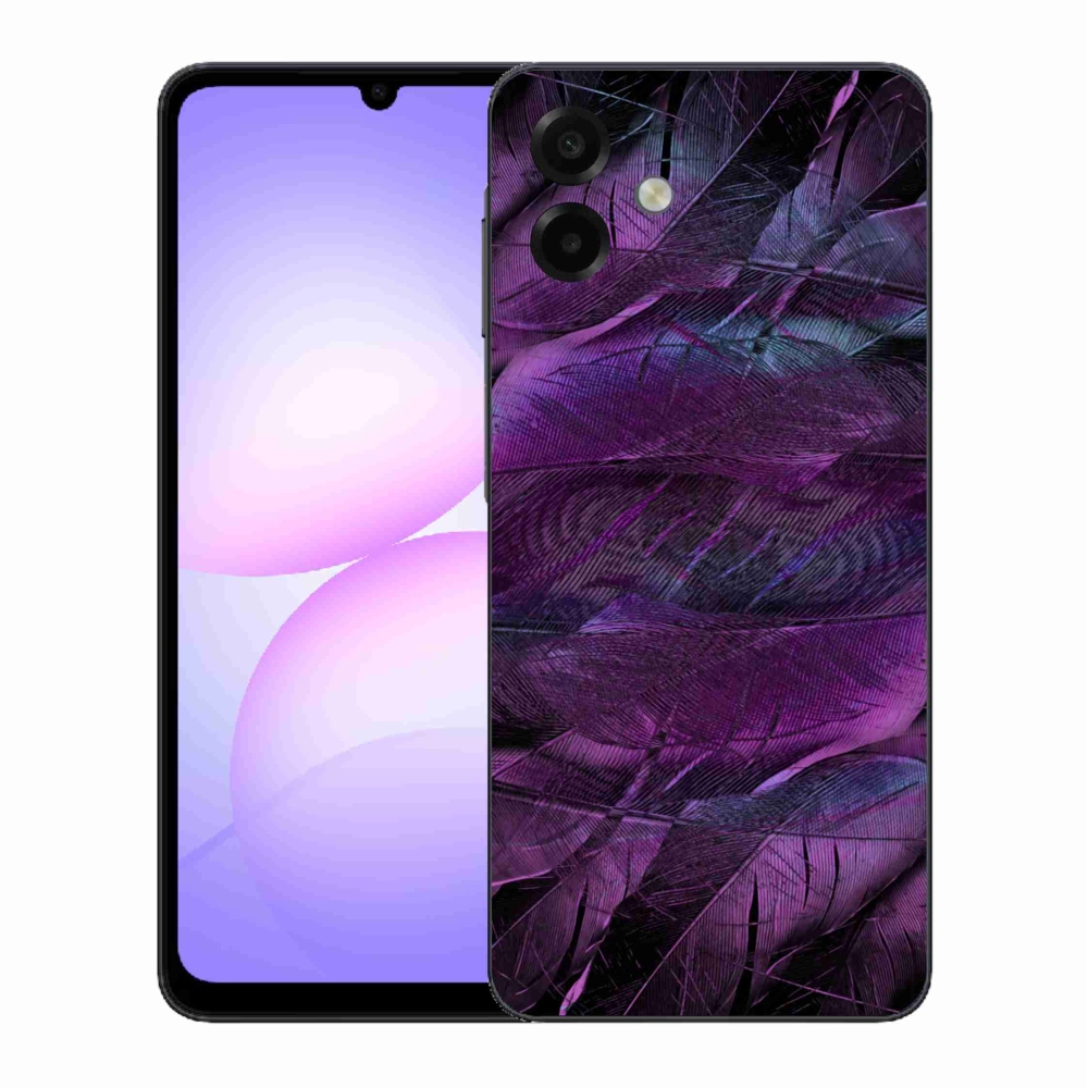Gélový kryt mmCase na Samsung Galaxy A07 4G - fialové pierka