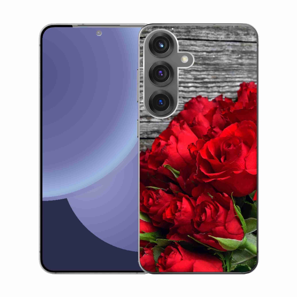 Gélový kryt mmCase na Samsung Galaxy S25 - červené ruže