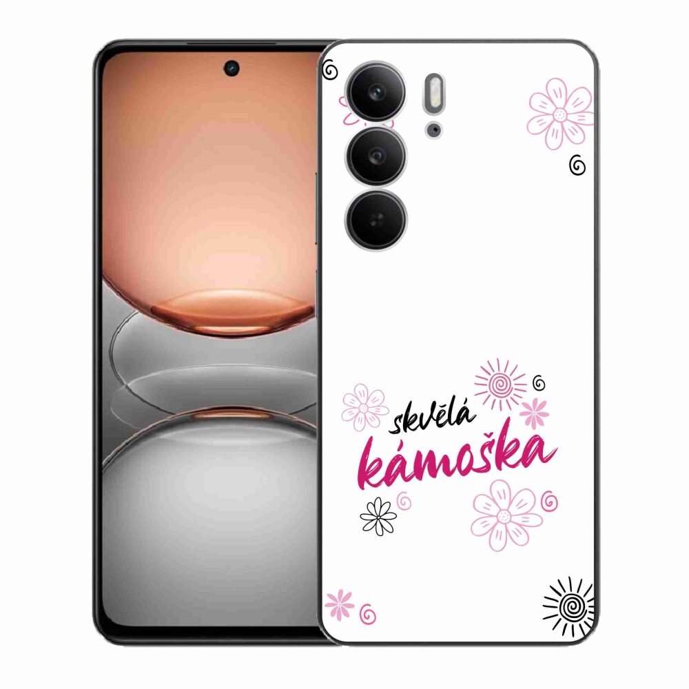 Gélový kryt mmCase na Realme C75 - skvelá kamoška biele pozadie