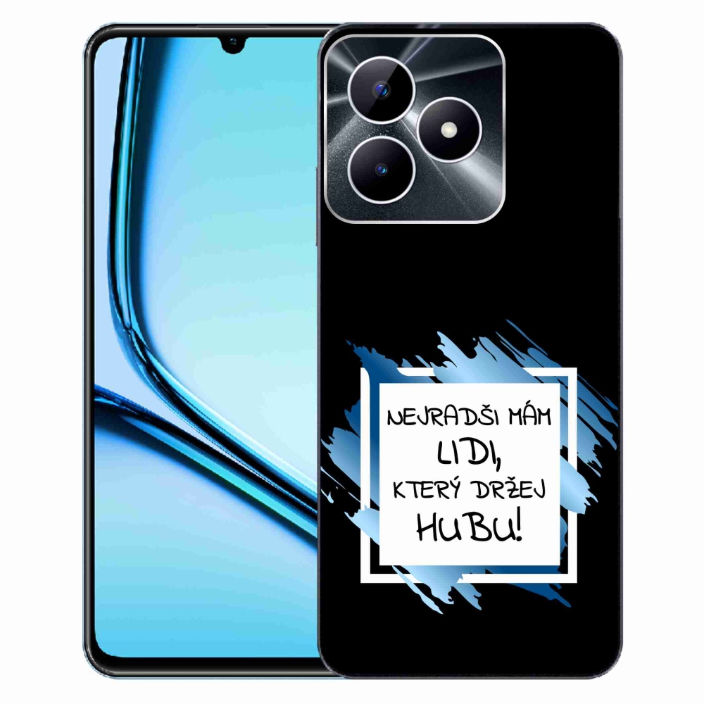 Gélový kryt mmCase na Realme Note 50 - vtipný text 7 bieločierne pozadie