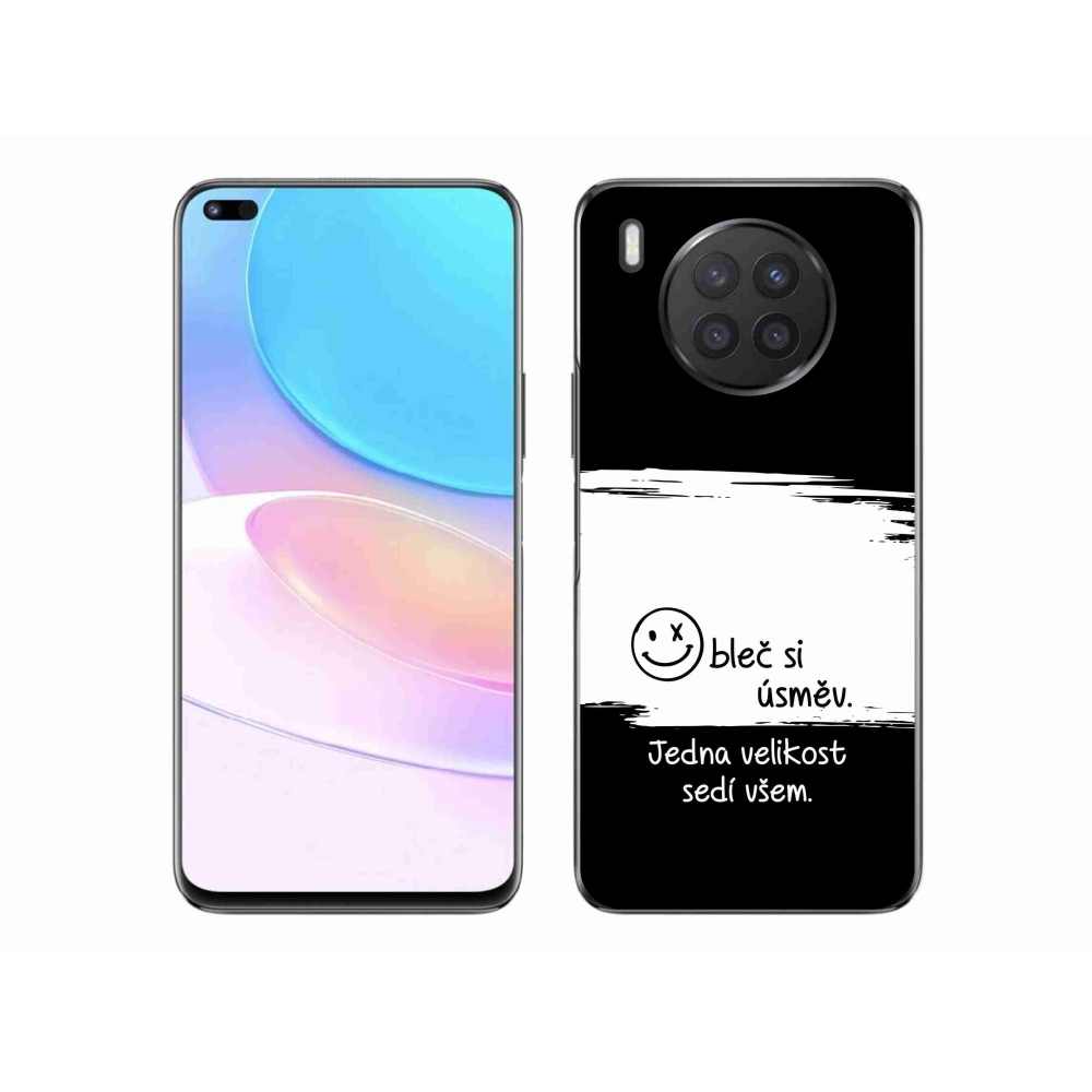 Gélový kryt mmCase na Huawei Nova 8i - vtipný text 8 bieločierne pozadie