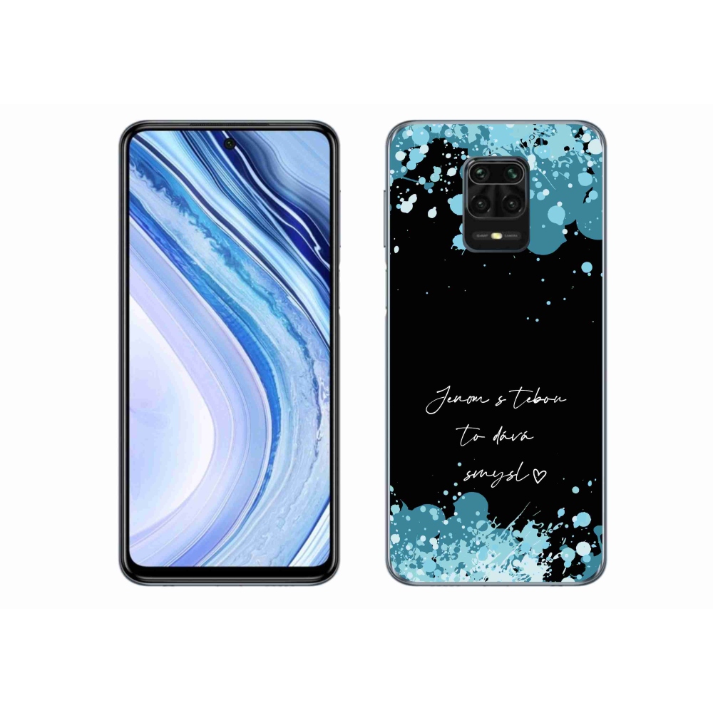 Gélový kryt mmCase na Xiaomi Redmi Note 9 Pro - zamilovaný text čierne pozadie