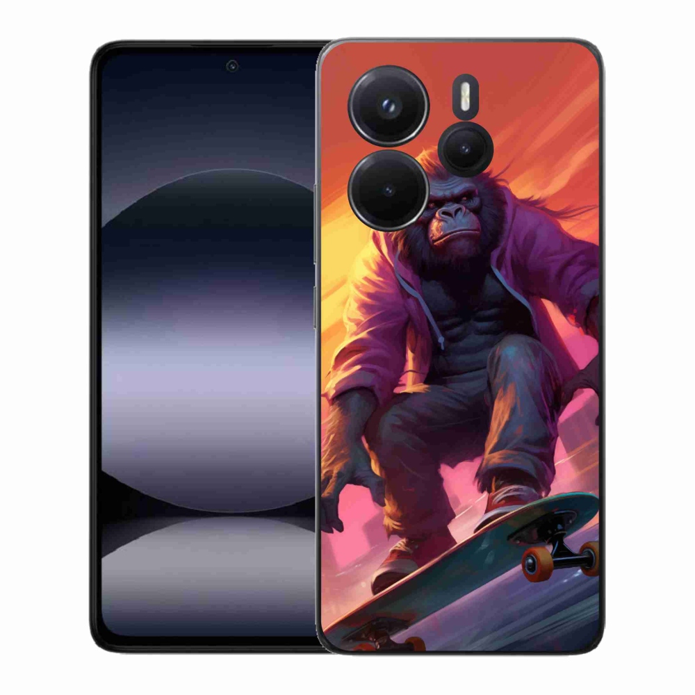 Gélový kryt mmCase na Xiaomi Redmi Note 14 - gorila na skateboarde