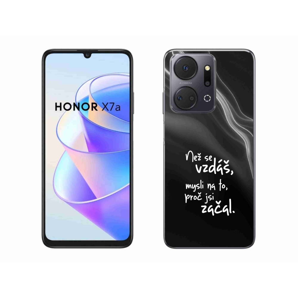 Gélový kryt mmCase na Honor X7a - citát 2 čierne pozadie