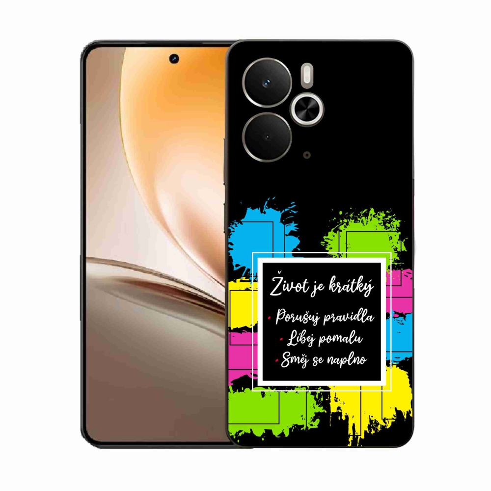 Gélový kryt mmCase na Realme 14 5G - citát 5 čierne pozadie