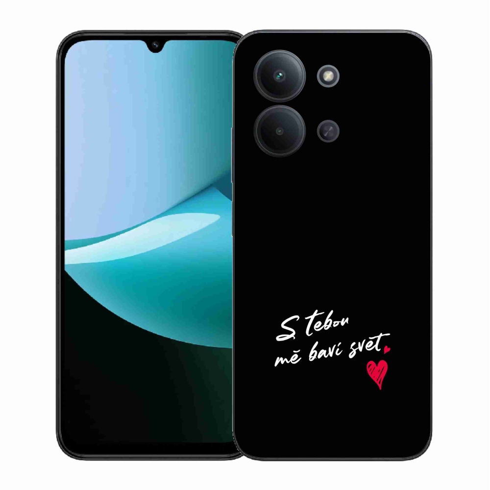 Gélový kryt mmCase na Xiaomi Redmi 15C 4G (171mm)/Poco C85 4G (171mm) - zamilovaný text 1 čierne pozadie