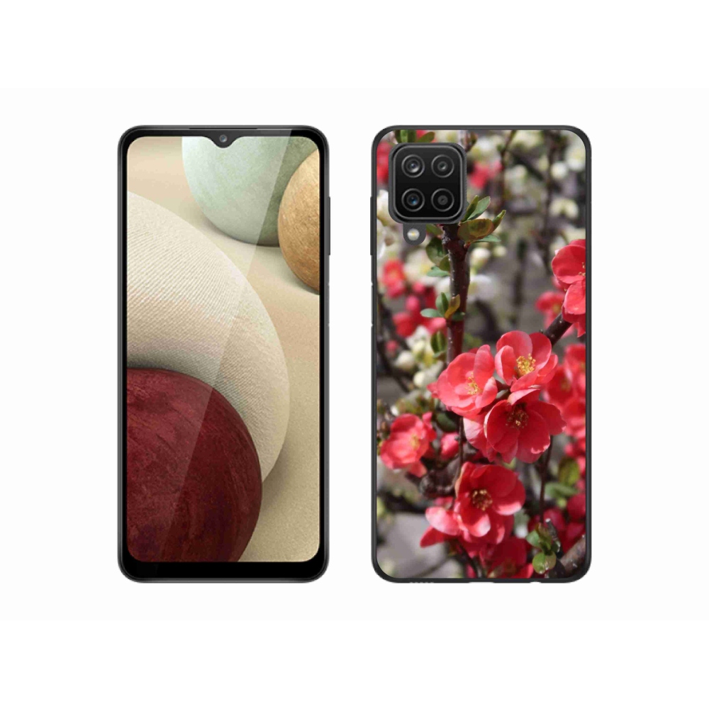 Gélový kryt mmCase na Samsung Galaxy A12 - červené kvety