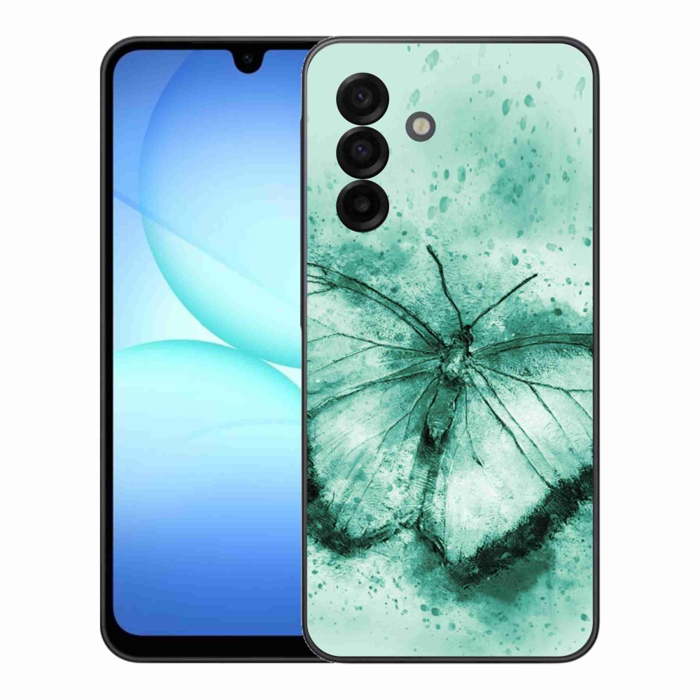 Gélový kryt mmCase na Samsung Galaxy A17 4G/5G - zelený motýľ