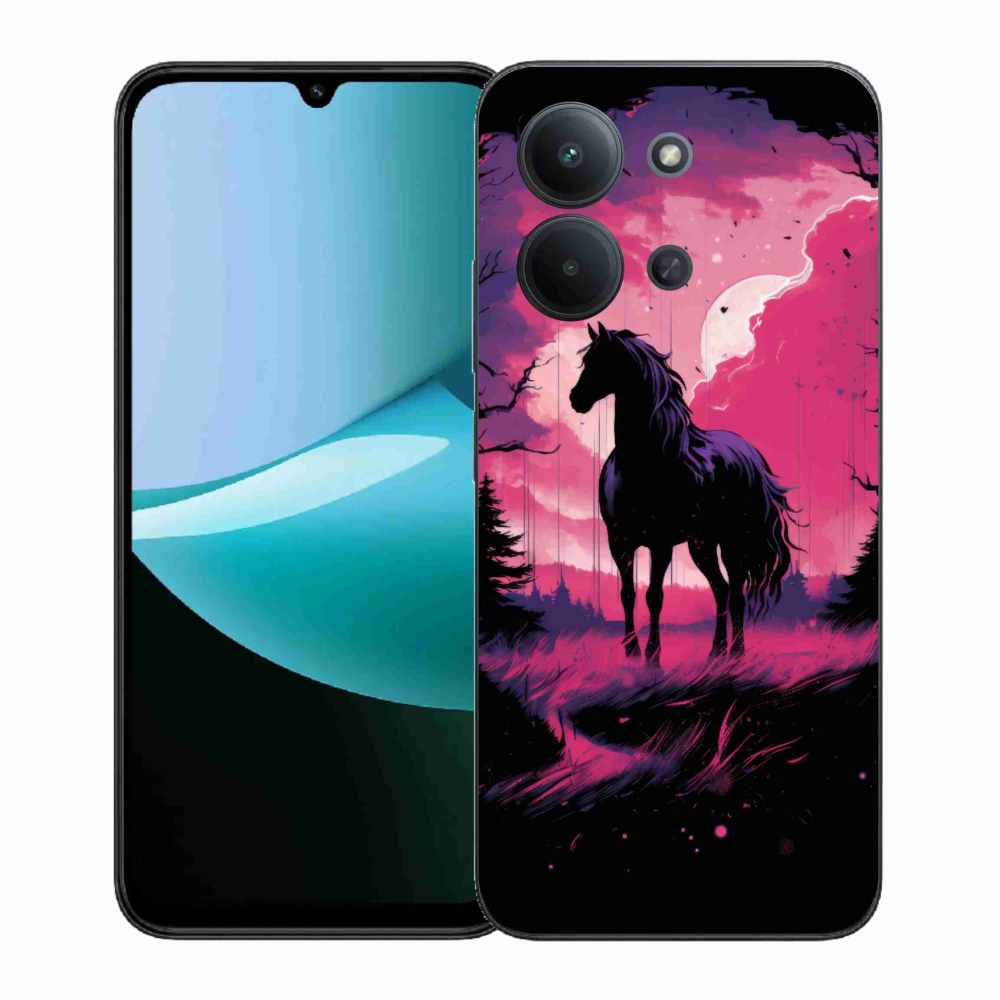 Gélový kryt mmCase na Xiaomi Redmi 15C 4G (171mm)/Poco C85 4G (171mm) - čierny kreslený kôň 1