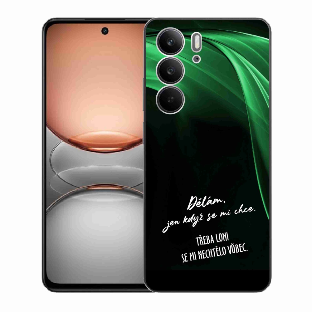 Gélový kryt mmCase na Realme C75 - vtipný text 12 čierne pozadie