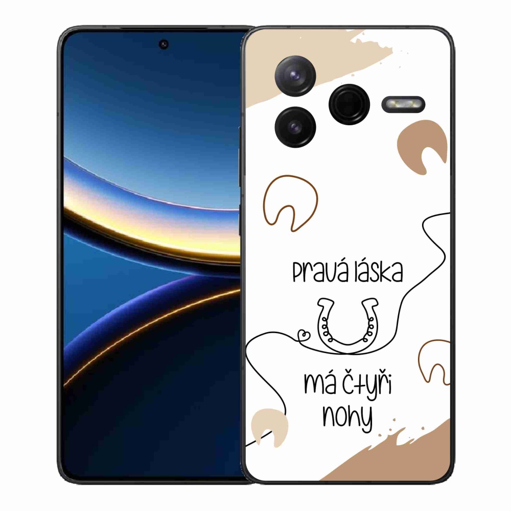 Gélový kryt mmCase na Xiaomi Poco F7 Pro - konský motív biele pozadie