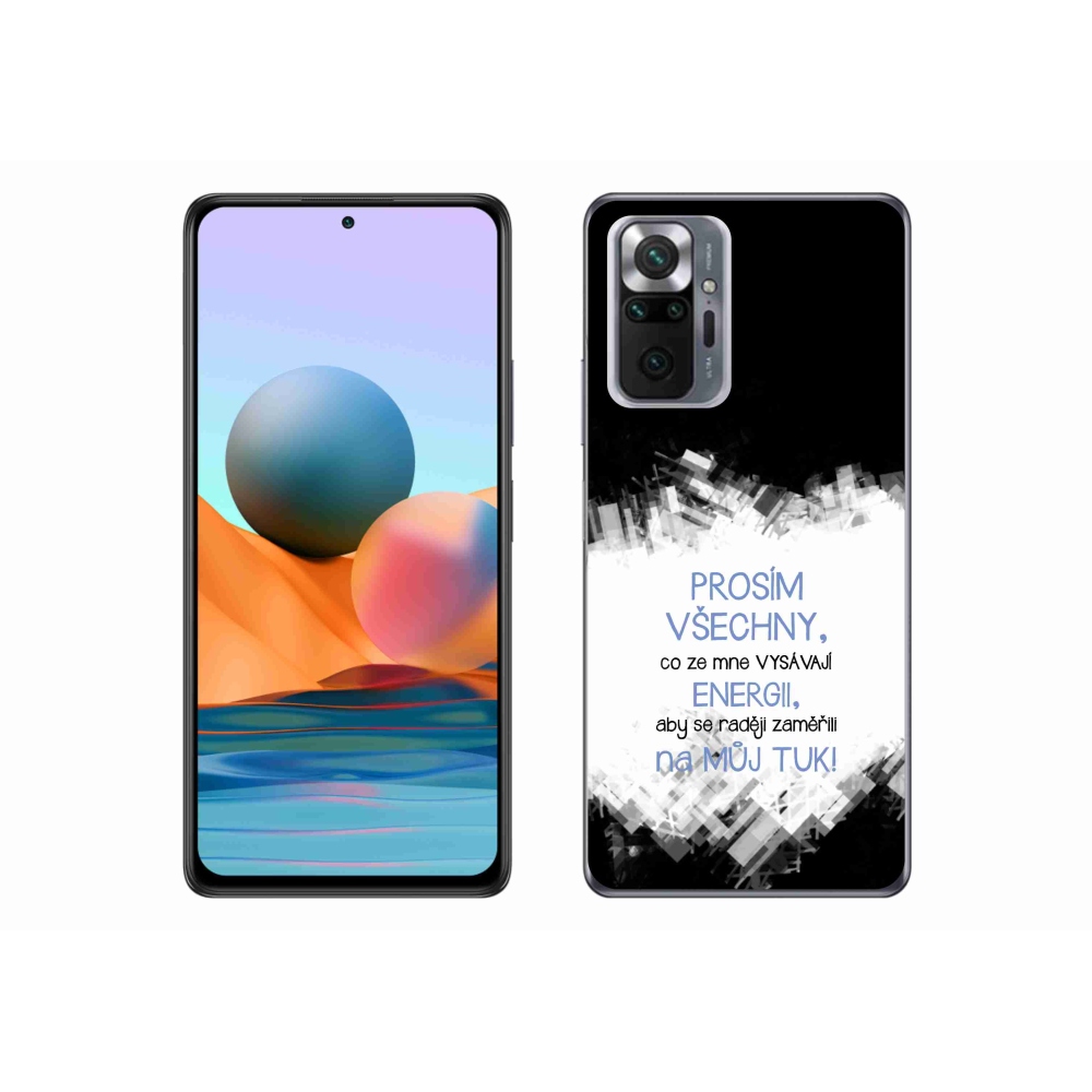 Gélový kryt mmCase na Xiaomi Redmi Note 10 Pro - vtipný text 1 modrý