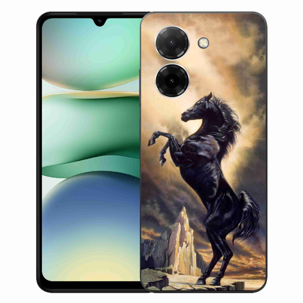 Gélový kryt mmCase na Xiaomi Redmi A5 (171.7x77.8x8.3mm) - čierny kreslený kôň