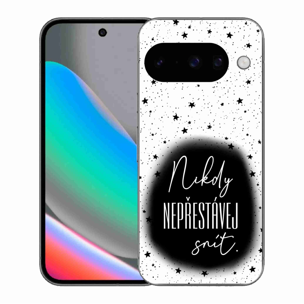 Gélový kryt mmCase na Google Pixel 10 - citát 1 čiernobiele pozadie
