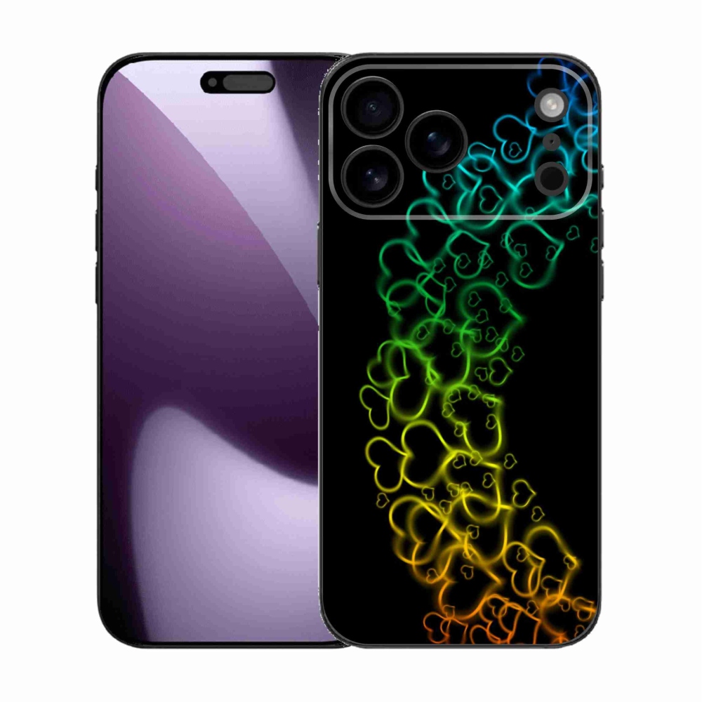 Gélový kryt mmCase na iPhone 17 Pro Max - farebné srdiečka