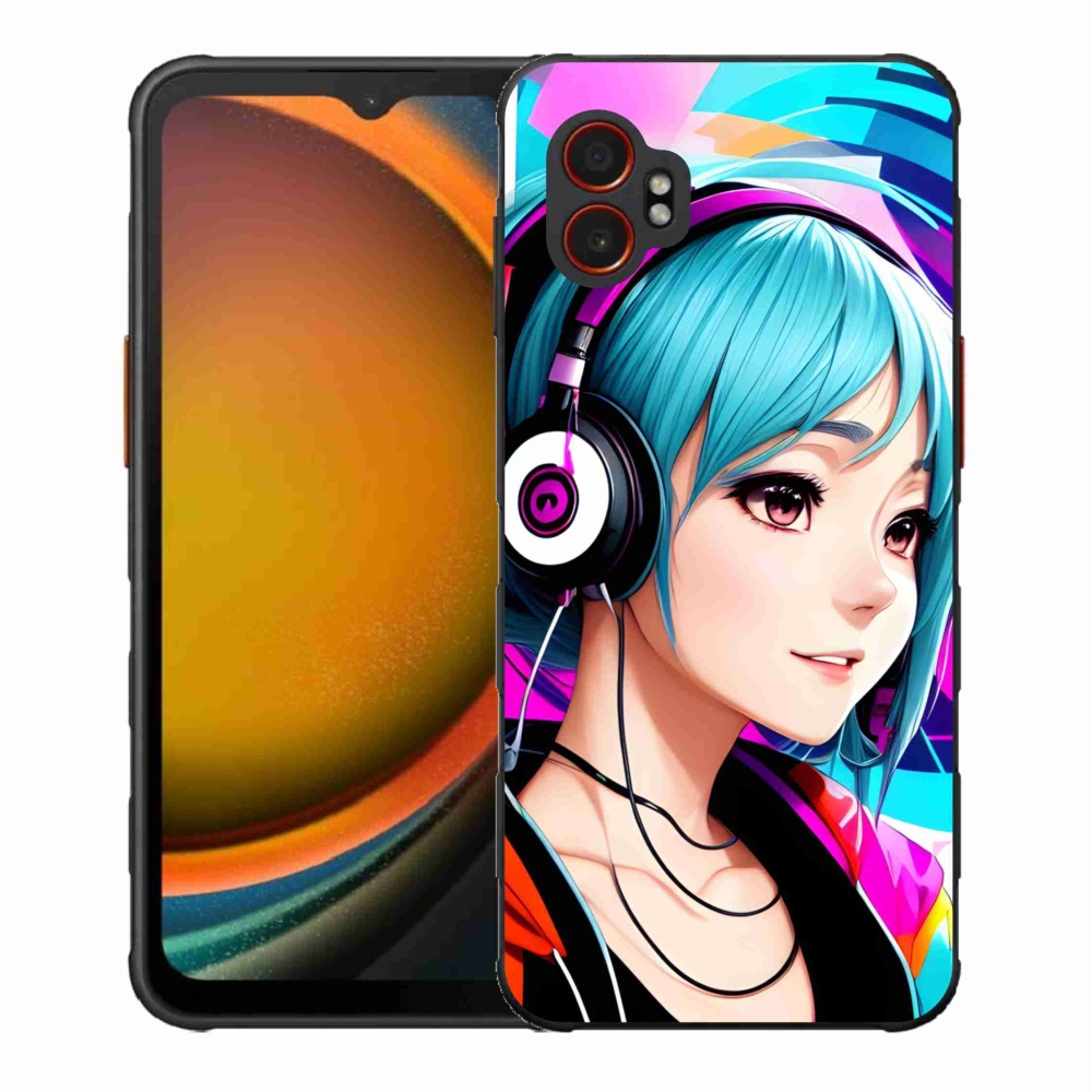 Gélový kryt mmCase na Samsung Galaxy Xcover 7 Pro - dievča so slúchadlami