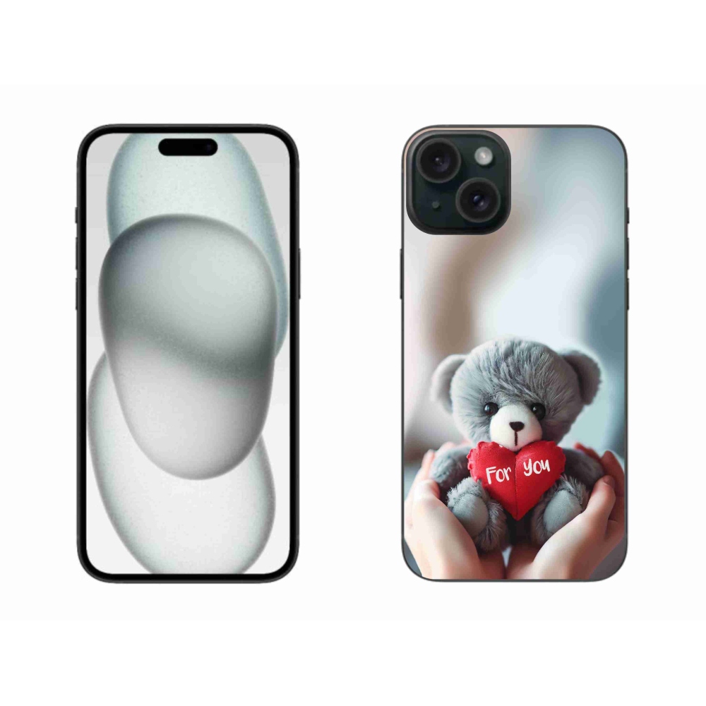 Gélový kryt mmCase na iPhone 15 Plus - medvedík pre zamilovaných
