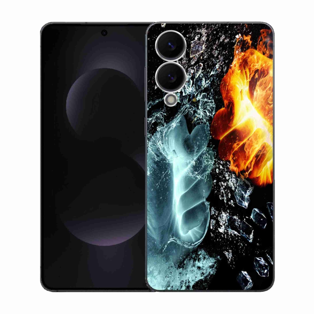 Gélový kryt mmCase na Samsung Galaxy S25 Edge - voda a oheň