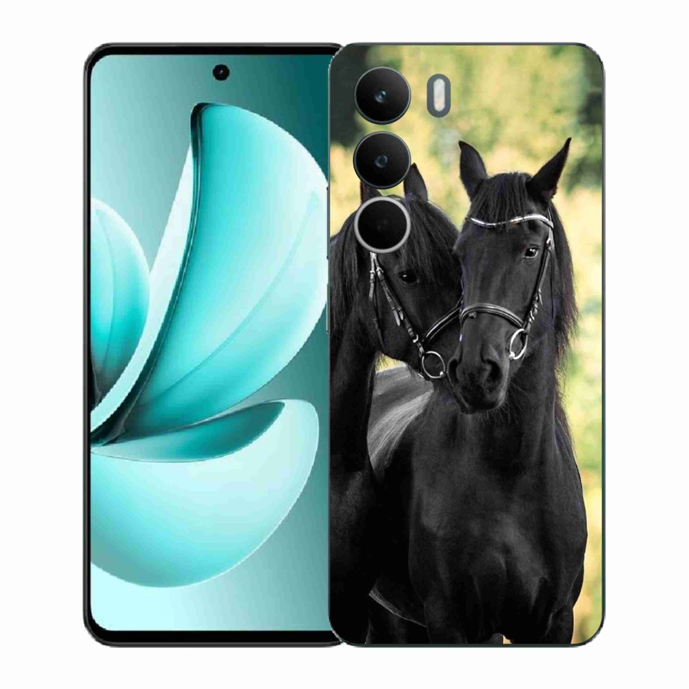 Gélový kryt mmCase na Realme C71 - dva čierne kone