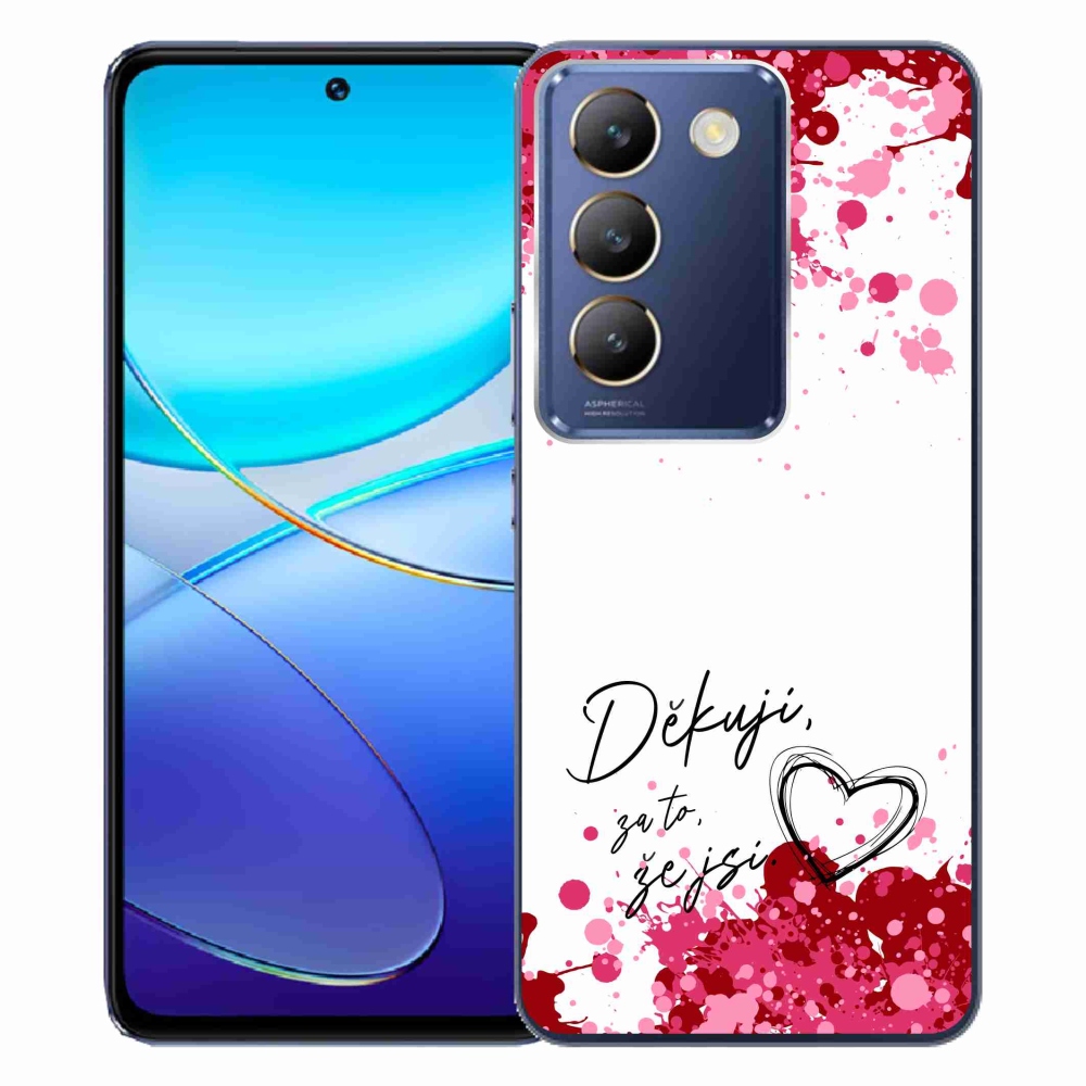 Gélový kryt mmCase na Vivo V40 SE 4G/5G - zamilovaný text 2 biele pozadie