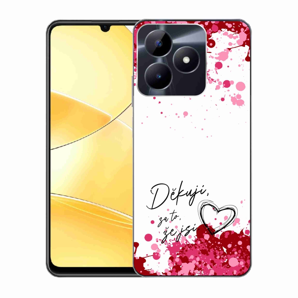 Gélový kryt mmCase na Realme C51/C53 - zamilovaný text 2 biele pozadie