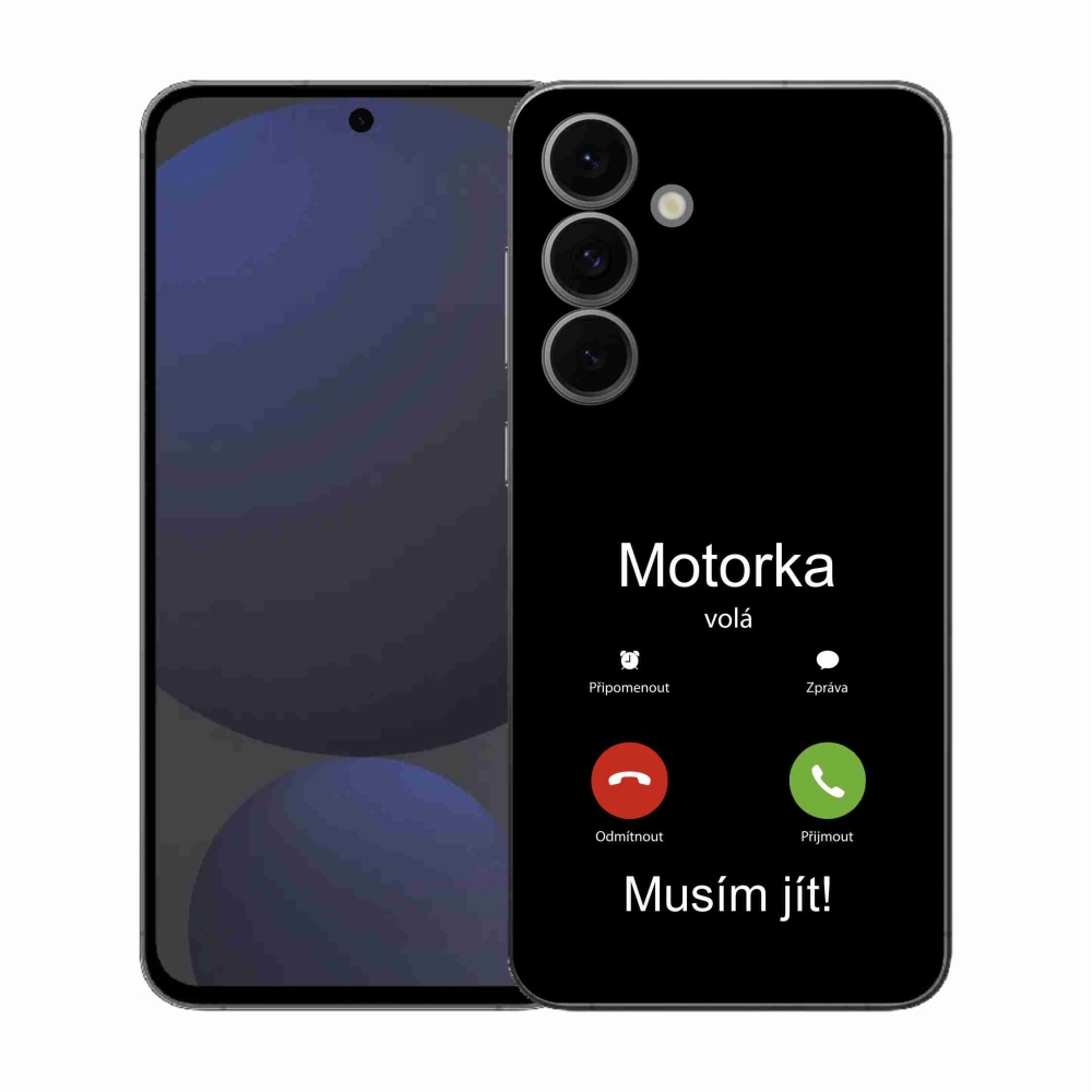 Gélový kryt mmCase na Samsung Galaxy S25 FE - motorka volá čierne pozadie
