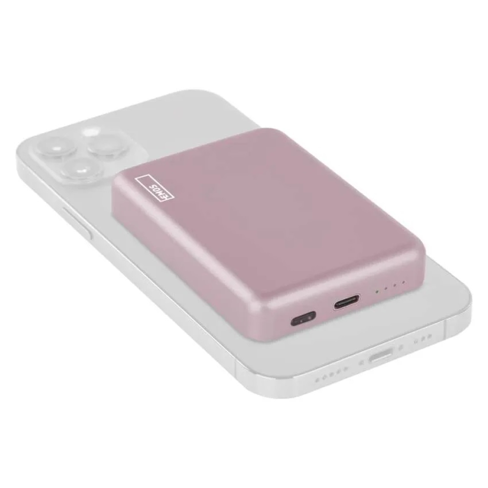 Powerbanka EMOS WI 522, 5 000 mAh, 20 W+Wireless - lososová