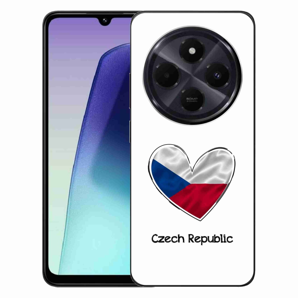 Gélový kryt mmCase na Xiaomi Redmi 14C/Poco C75 - vlajka srdca biele pozadie