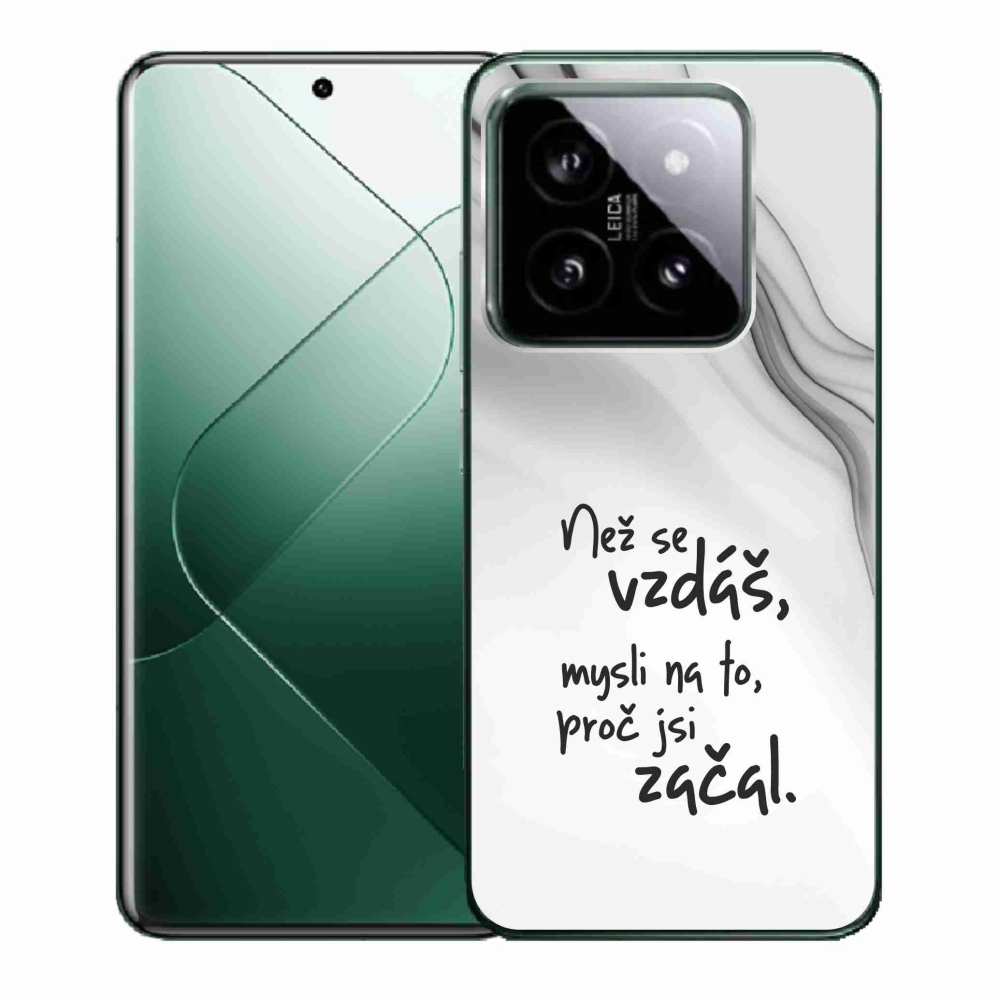 Gélový kryt mmCase na Xiaomi 14 - citát 2 biele pozadie