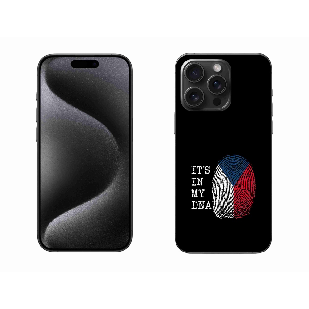 Gélový kryt mmCase na iPhone 15 Pro Max - vlajka odtlačok prsta čierne pozadie
