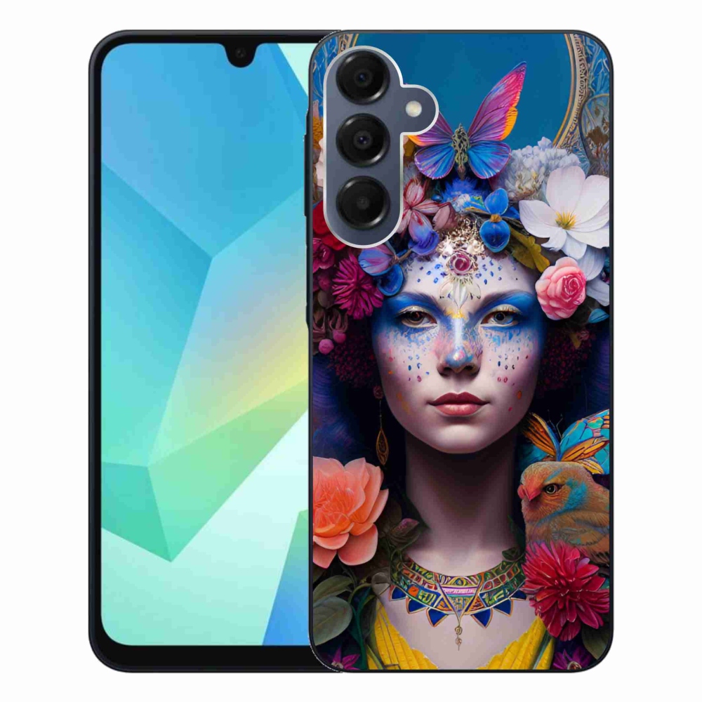 Gélový kryt mmCase na Samsung Galaxy A16 4G/5G - žena s kvetinami