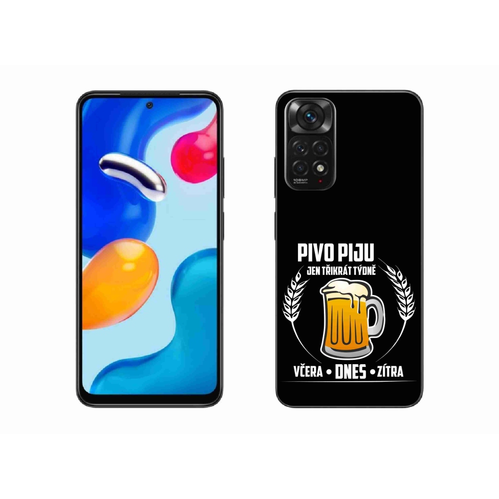 Gélový kryt mmCase na Xiaomi Redmi Note 11 4G - pivný motív čierne pozadie