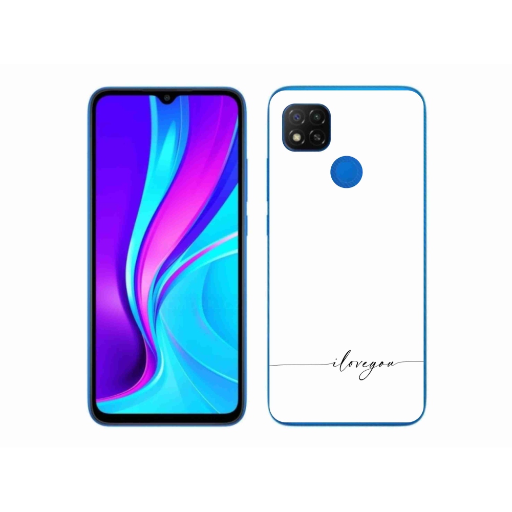 Gélový kryt mmCase na Xiaomi Redmi 9C - I love you biele pozadie