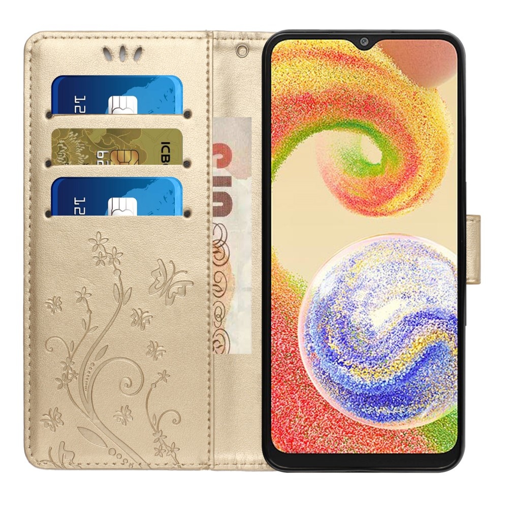 Flowers knižkové púzdro na Samsung Galaxy A06 4G - zlaté