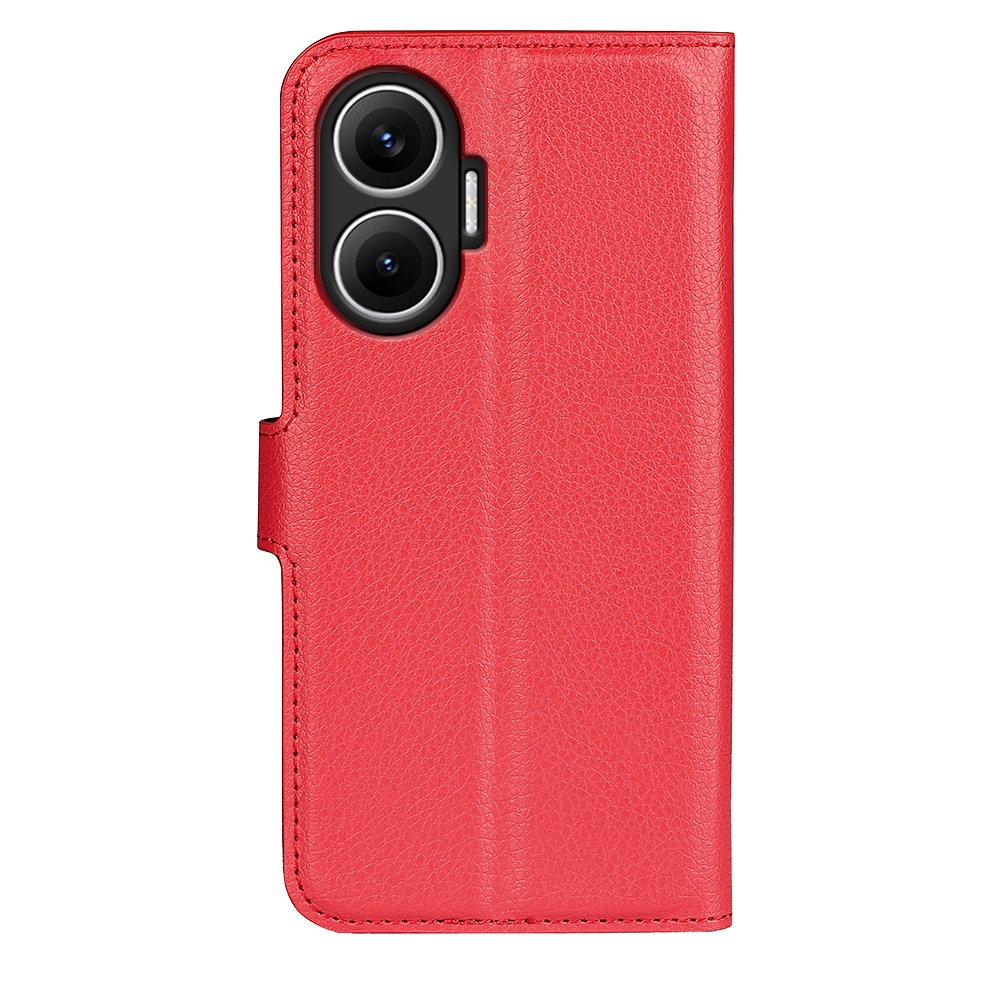 Litchi knižkové puzdro na Xiaomi Poco F7 5G - červené