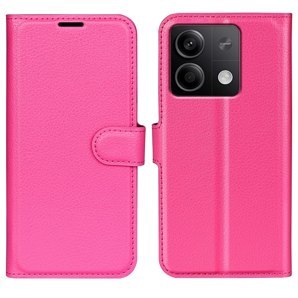 Litchi knižkové puzdro na Xiaomi Redmi Note 13 5G - rose