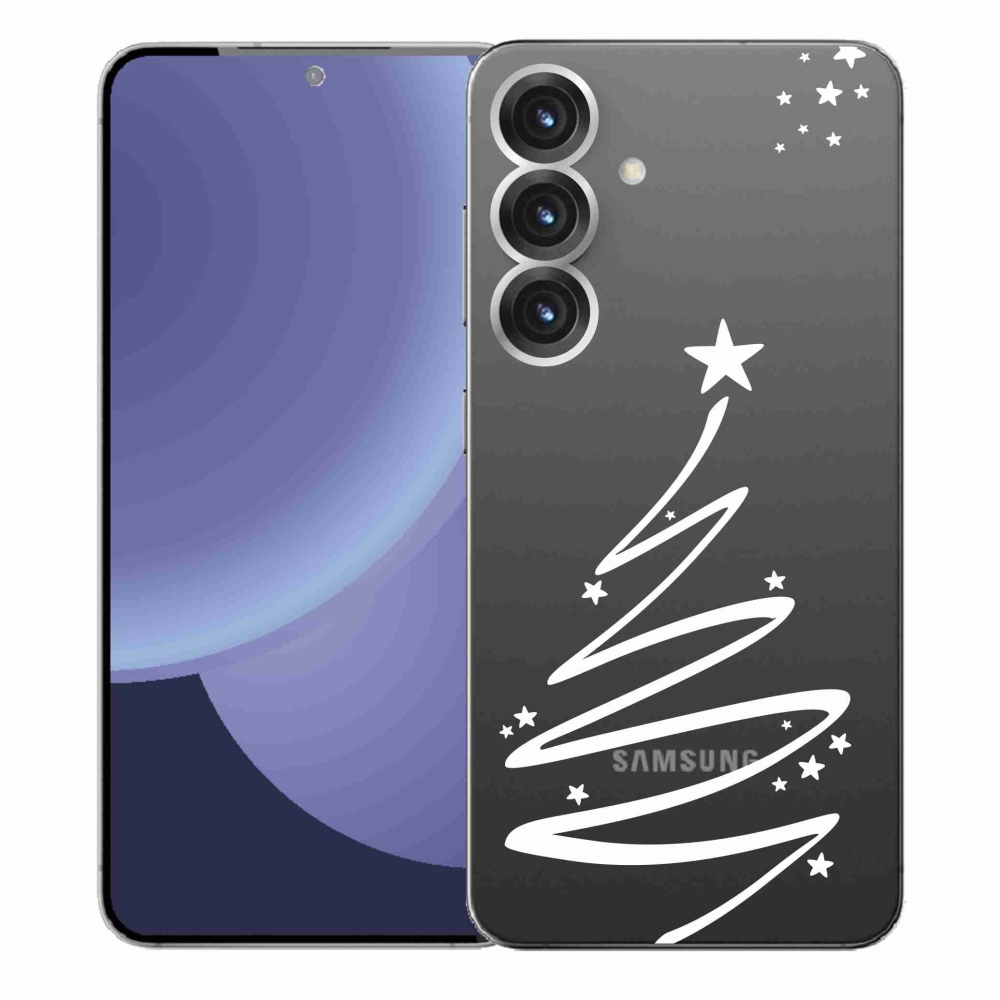 Gélový kryt mmCase na Samsung Galaxy S25+ - biely stromček na priehľadnom pozadí