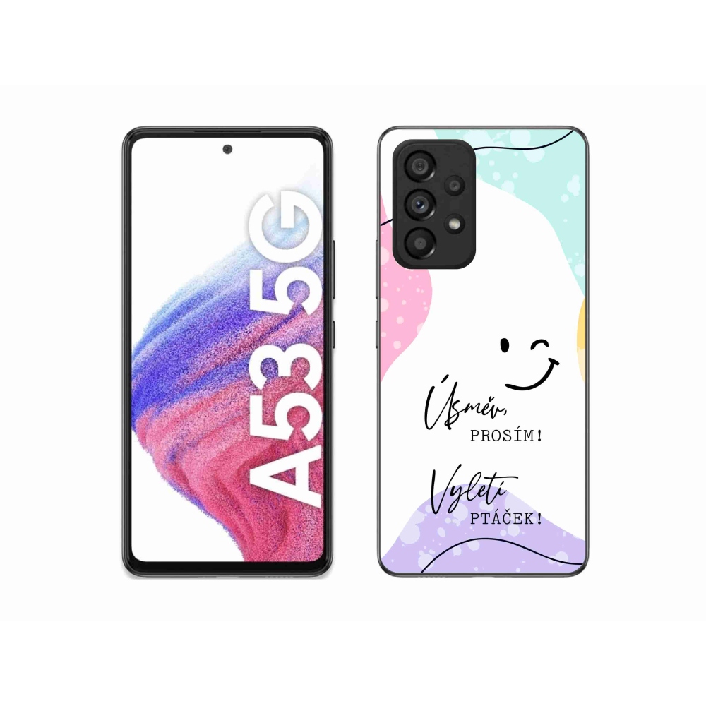 Gélový kryt mmCase na Samsung Galaxy A53 5G - vtipný text 4 biele pozadie