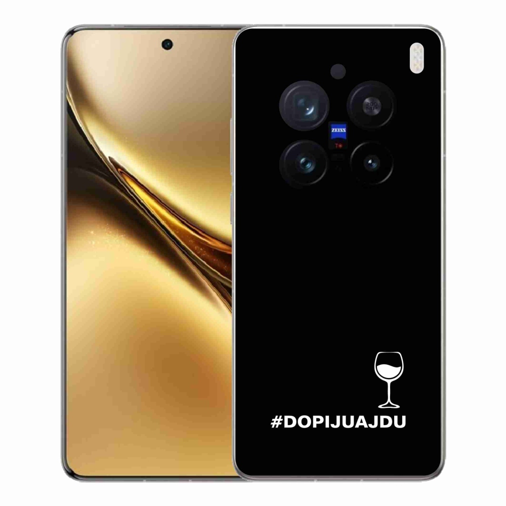 Gélový kryt mmCase na Vivo X200 Pro 5G - vínny motív čierne pozadie