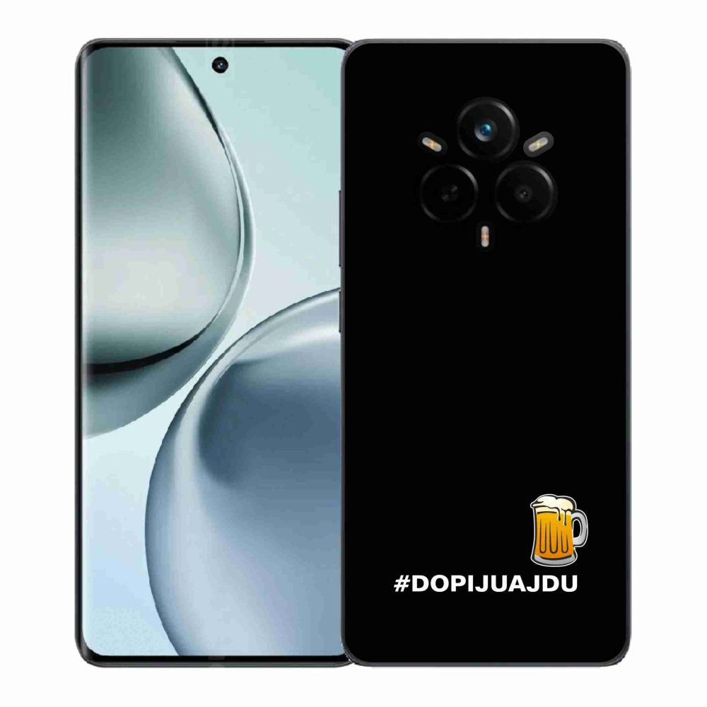 Gélový kryt mmCase na Realme 14 Pro 5G - pivný motív 1 čierne pozadie