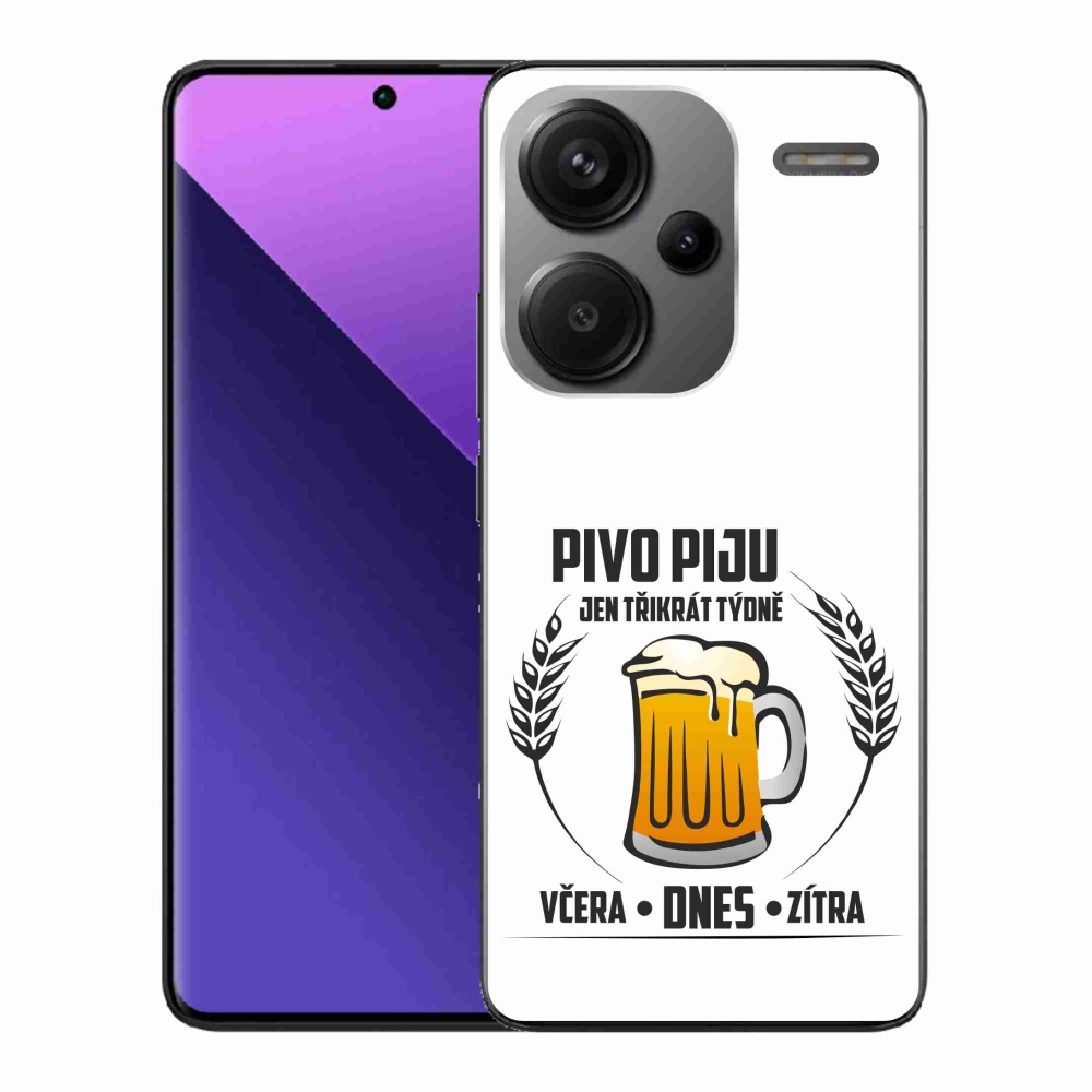 Gélový kryt mmCase na Xiaomi Redmi Note 13 Pro+ 5G - pivný motív biele pozadie