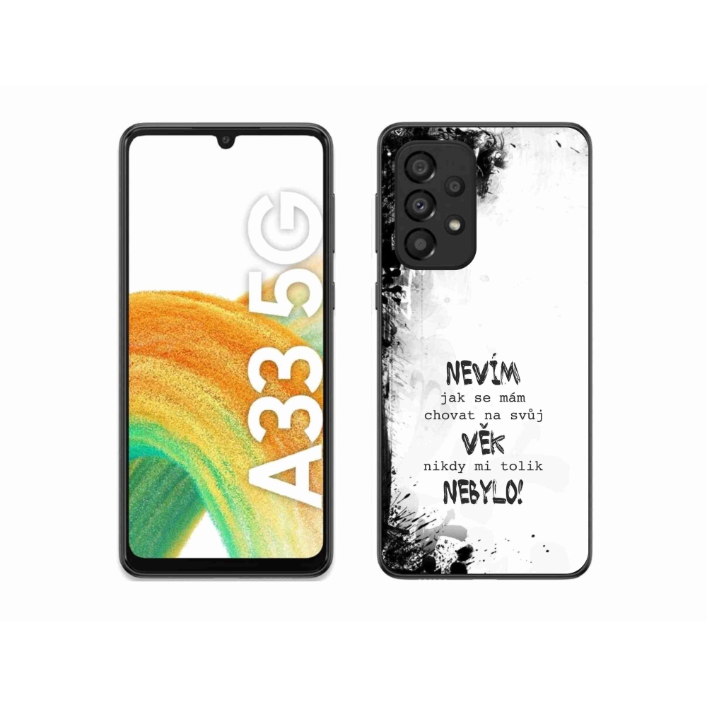Gélový kryt mmCase na Samsung Galaxy A33 5G - vtipný text 14 biele pozadie