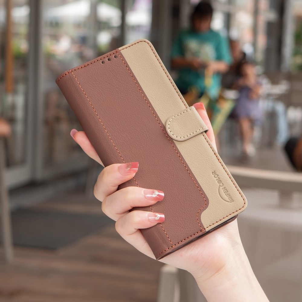 BNF DUO knižkové púzdro na Xiaomi Redmi Note 14 Pro - hnedé