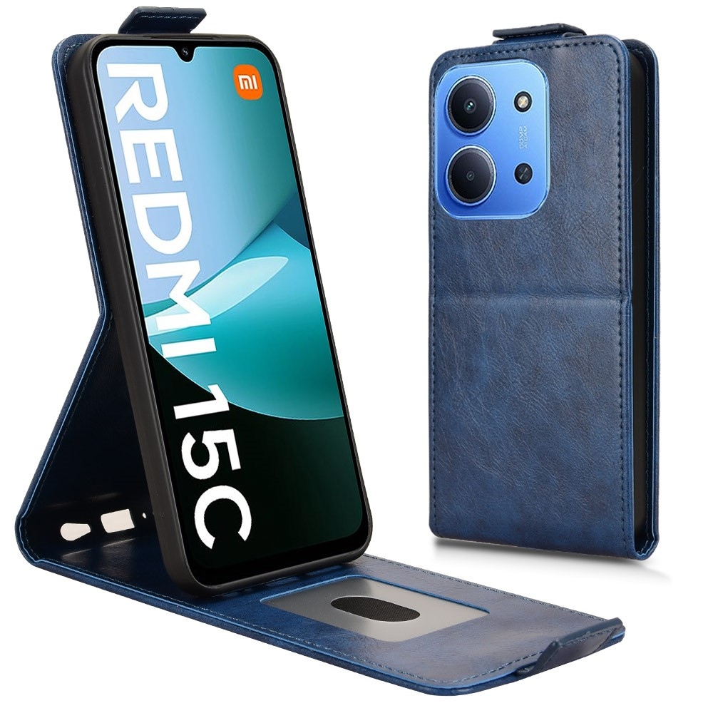 Vert flipové púzdro na Xiaomi Redmi 15C 4G (171mm)/Poco C85 4G (171mm) - modré