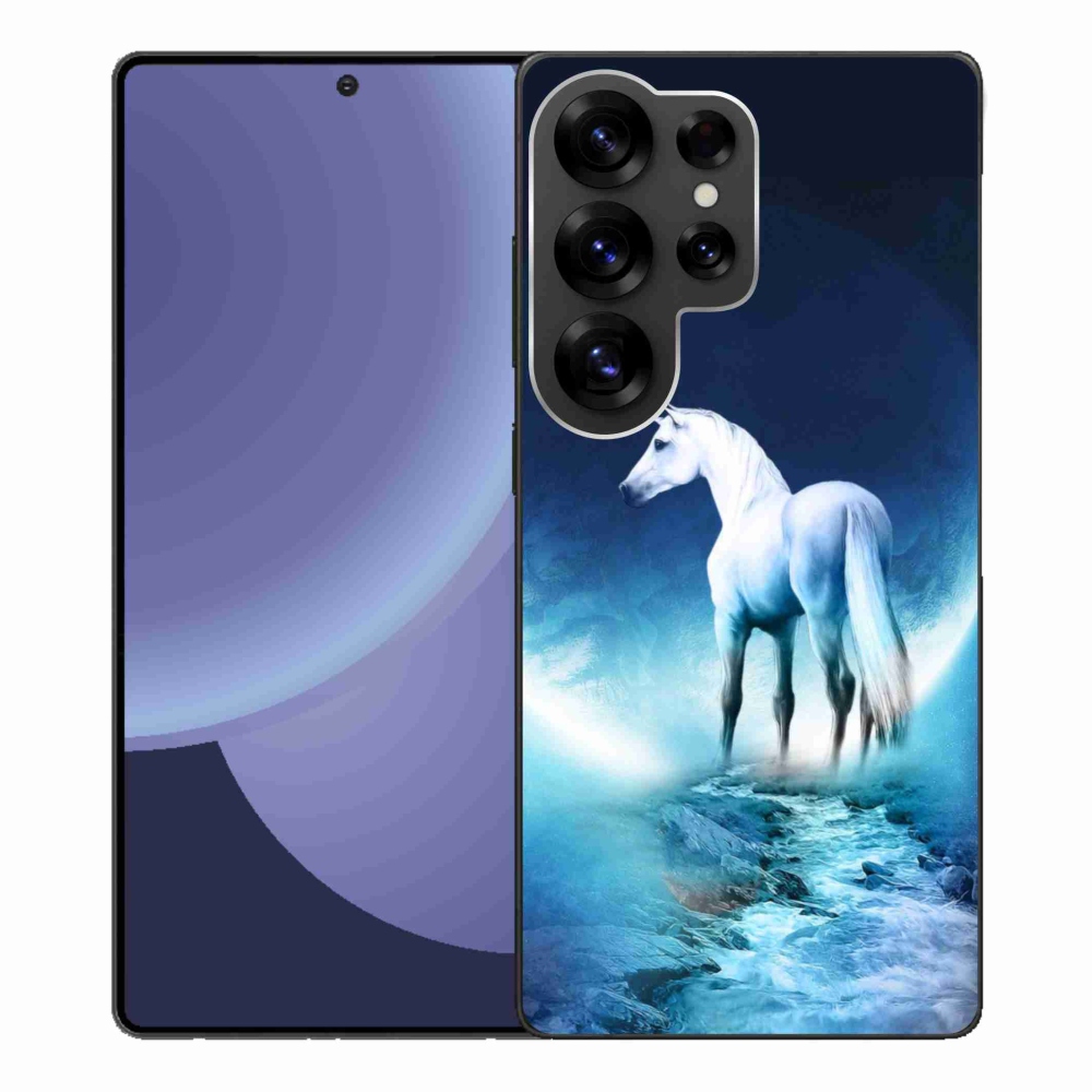 Gélový kryt mmCase na Samsung Galaxy S25 Ultra - biely jednorožec
