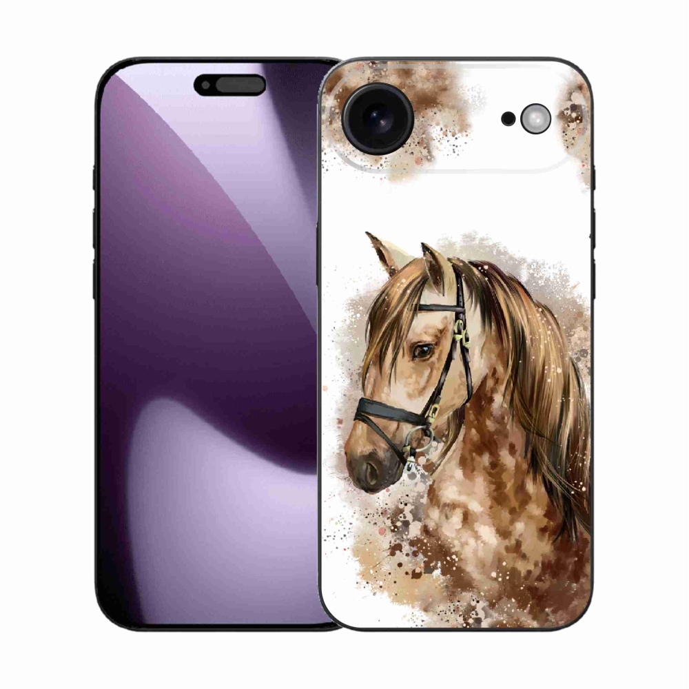 Gélový kryt mmCase na iPhone 17 Air - hnedý kreslený kôň