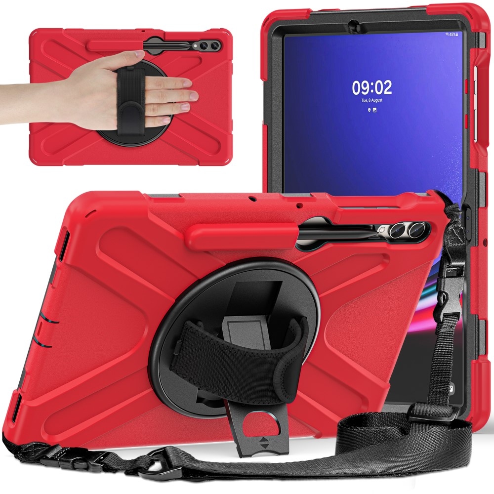 Strap odolný kryt s úchopom na ruku a popruhom na Samsung Galaxy Tab S10+/S9+/S9