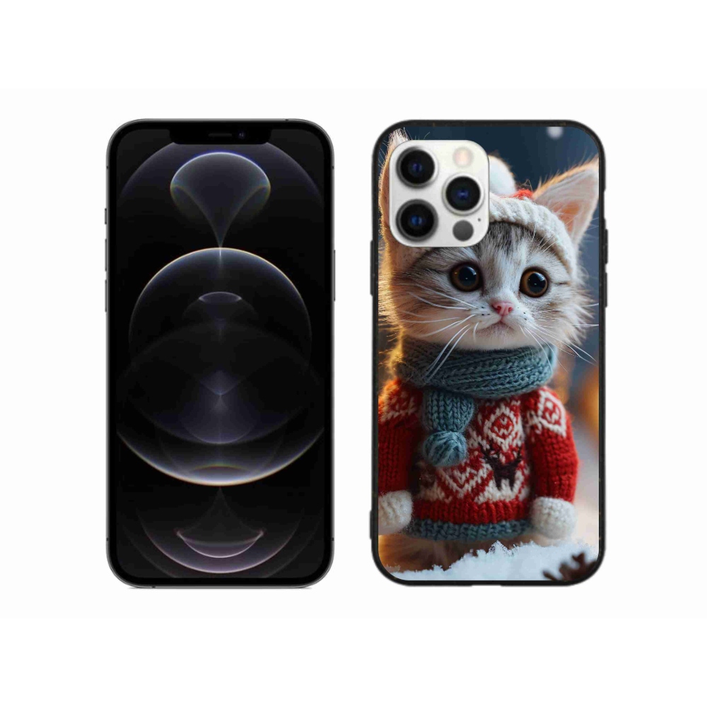 Gélový kryt mmCase na iPhone 12 Pro Max - mačiatko vo svetri