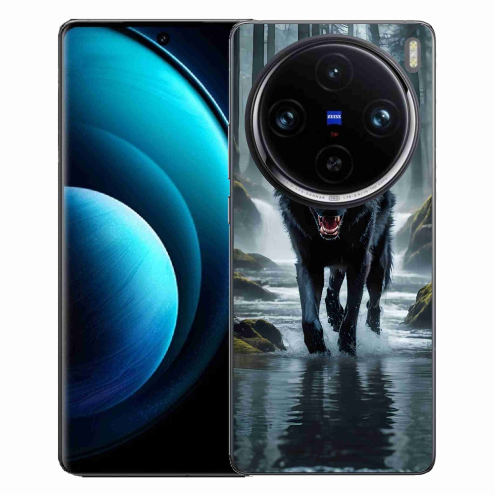 Gélový kryt mmCase na Vivo X100 Pro 5G - čierny vlk